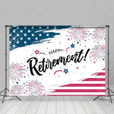 Aperturee - Blue Red White Flag Spark Backdrop For Retirement